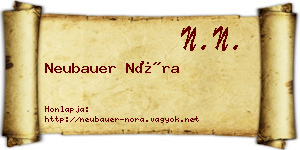 Neubauer Nóra névjegykártya